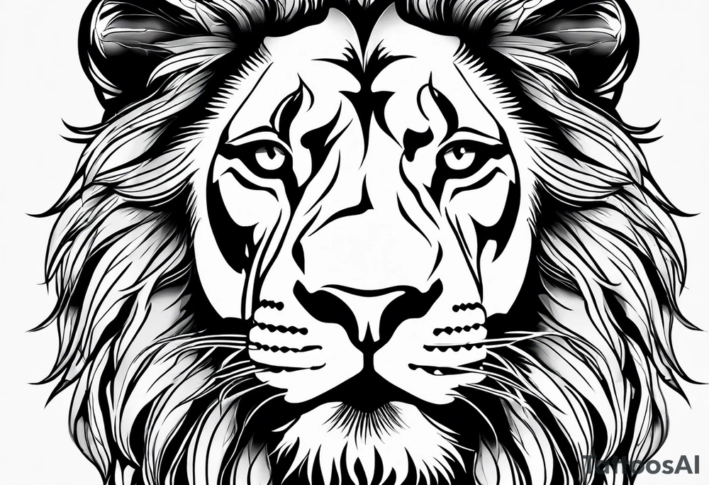 a lion, eyes tattoo idea