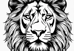 a lion, eyes tattoo idea