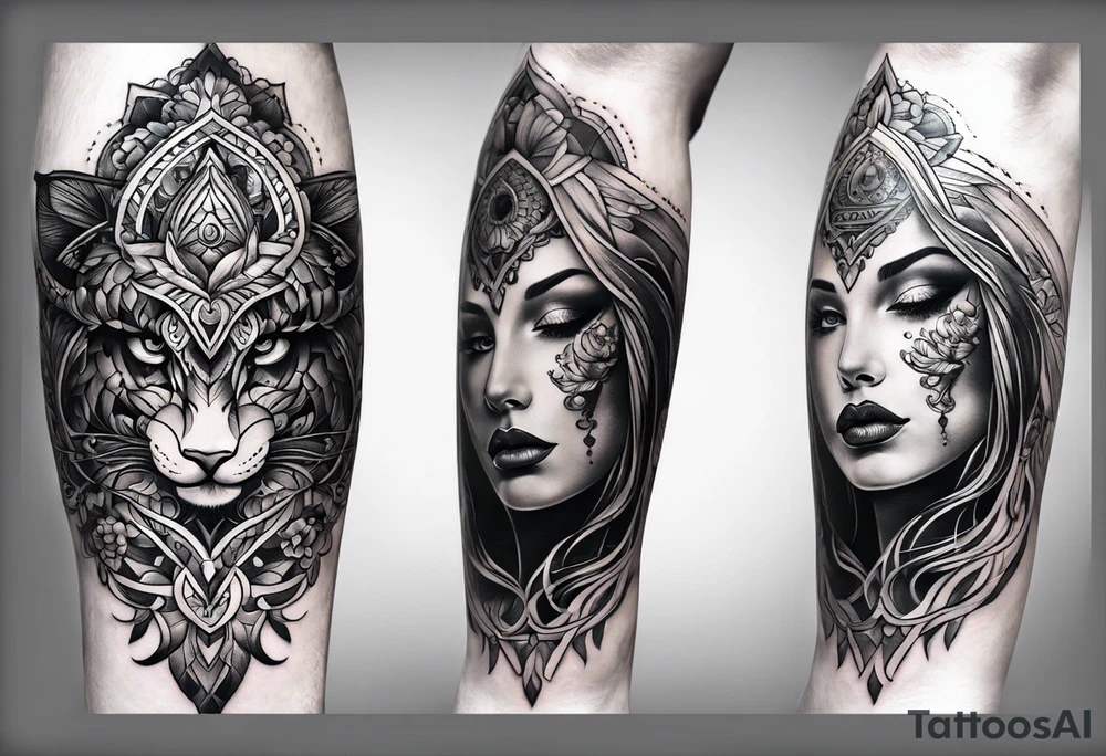 Три богатыря держат дракона на цепи tattoo idea