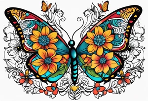 Must contain peace be still, flowers, butterflies, bold tattoo idea