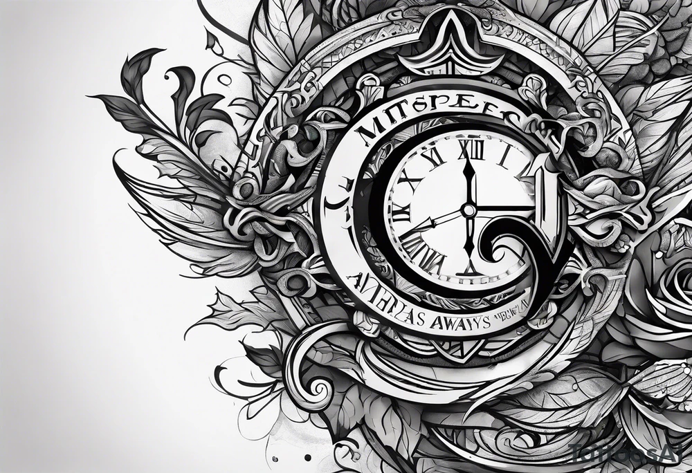 The letters AR together with the words always ready going down the side of the letters tattoo idea