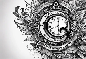 The letters AR together with the words always ready going down the side of the letters tattoo idea