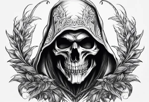 realistic reaper with dark details tattoo idea