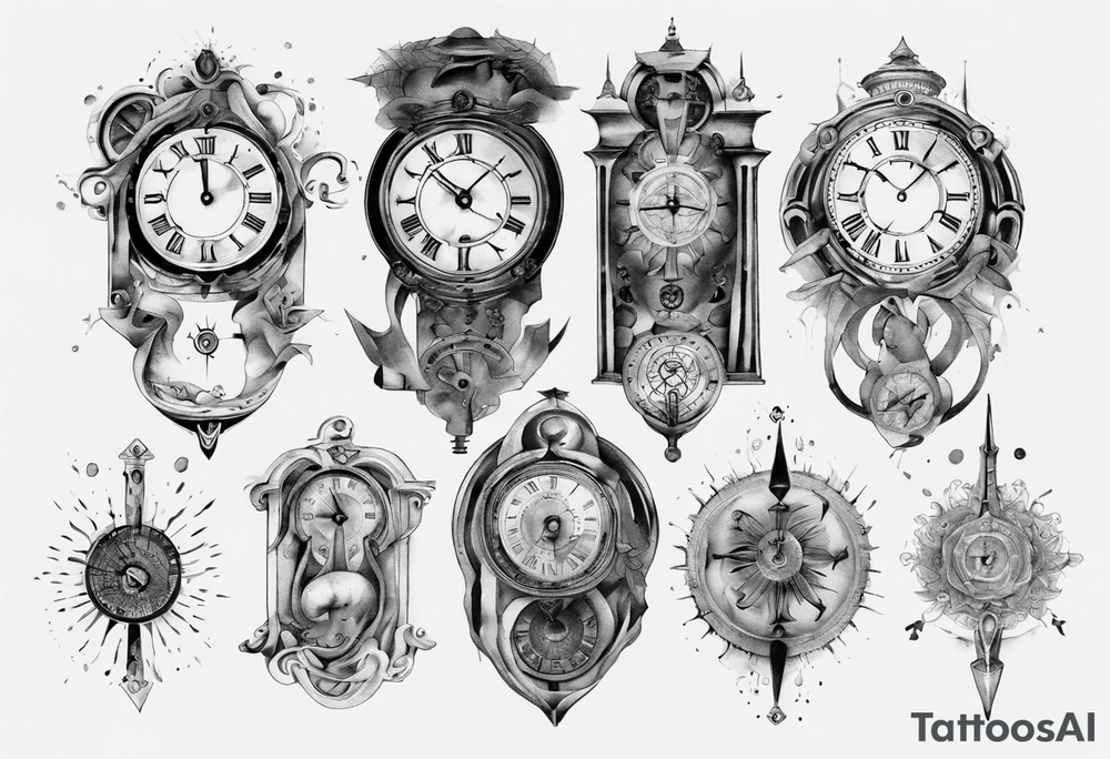 Clockface with roman numeral tattoo idea