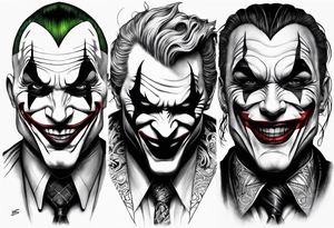 Facees with masks joker dark tattoo idea