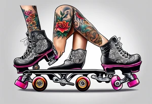 Roller skating girl tattoo idea
