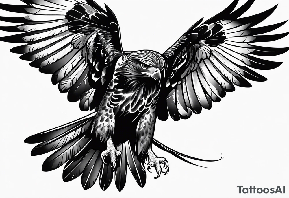 Hawk landing down tattoo idea