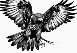 Hawk landing down tattoo idea