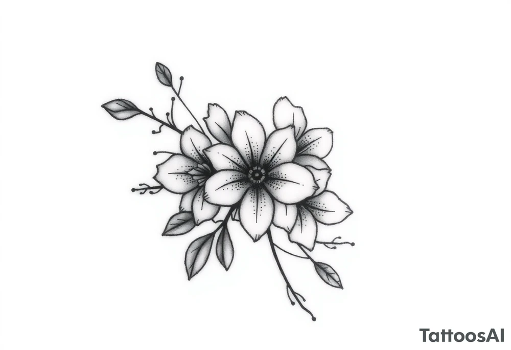 bouquet of flowers tattoo idea