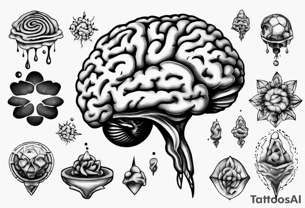 Floating brain tattoo idea