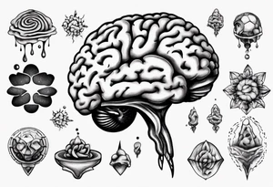 Floating brain tattoo idea