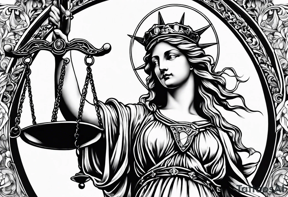 lady justice tattoo idea