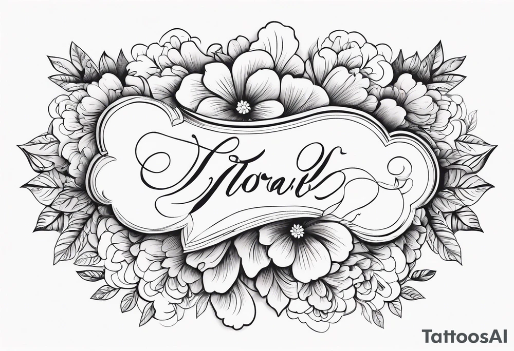 floral clouds vignette tattoo idea