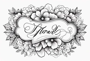 floral clouds vignette tattoo idea