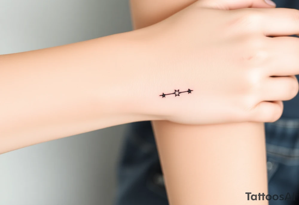 Can you design a few options for a meaningful minimal tattoo with dots, lines or stars that represents my kids? Three are living and two are deceased and I want something that represents that difference tattoo idea