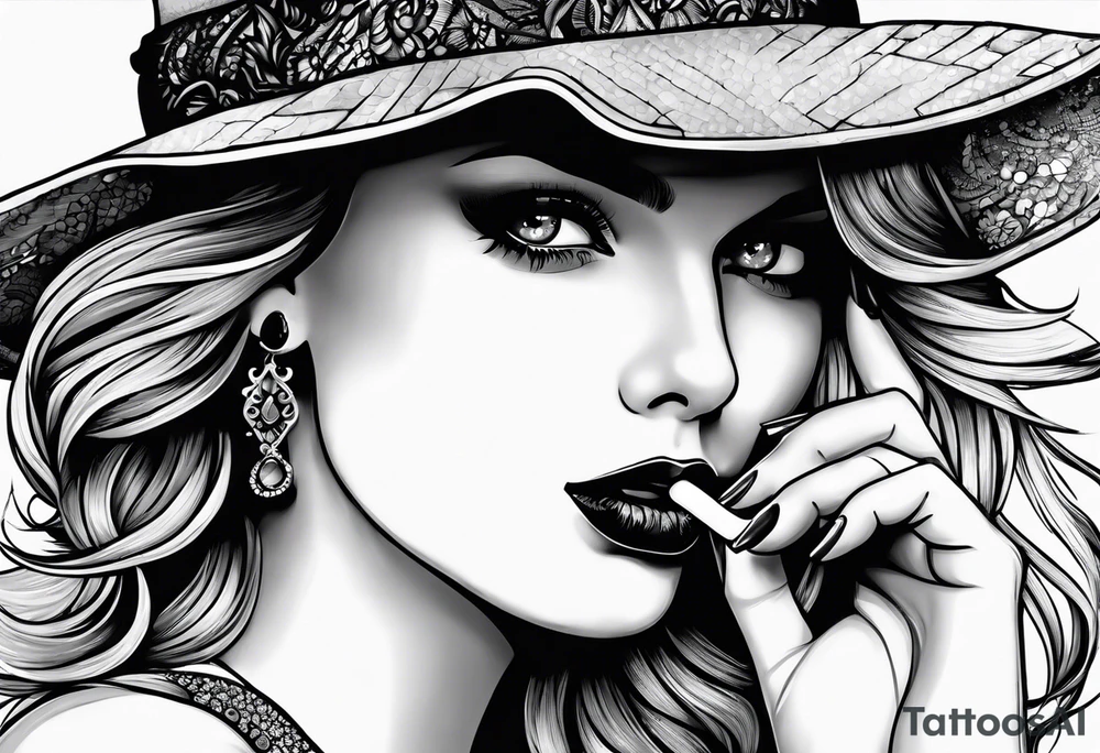 taylor swift smoking cigarette tattoo idea