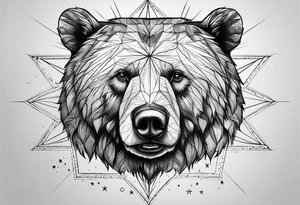 great bear star constellation, realistic, for men tattoo idea