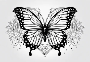Gerbara butterfly paws forget me not heart tattoo idea