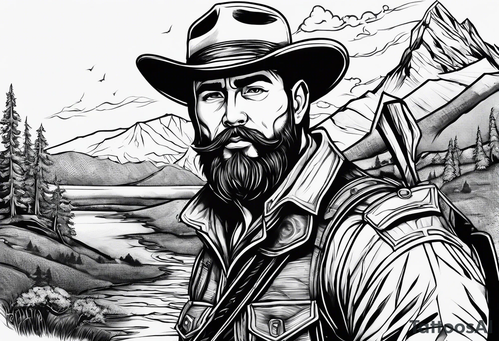 ranger coming out of a book tattoo idea