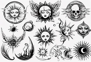 Wasser Nymphe Sonne tattoo idea