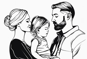 mother, father and daughter tattoo idea