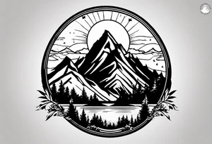 Small
Black
Mountain 
Silhouette tattoo idea
