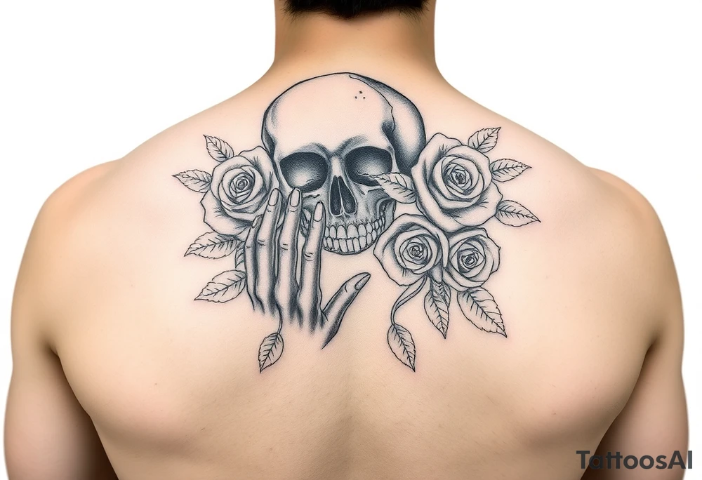 skull, hand roses
womans tattoo idea