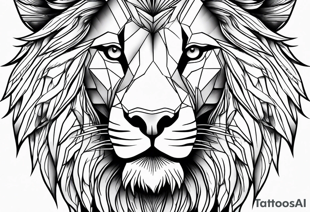 powerful majestic lion, close-up tattoo idea