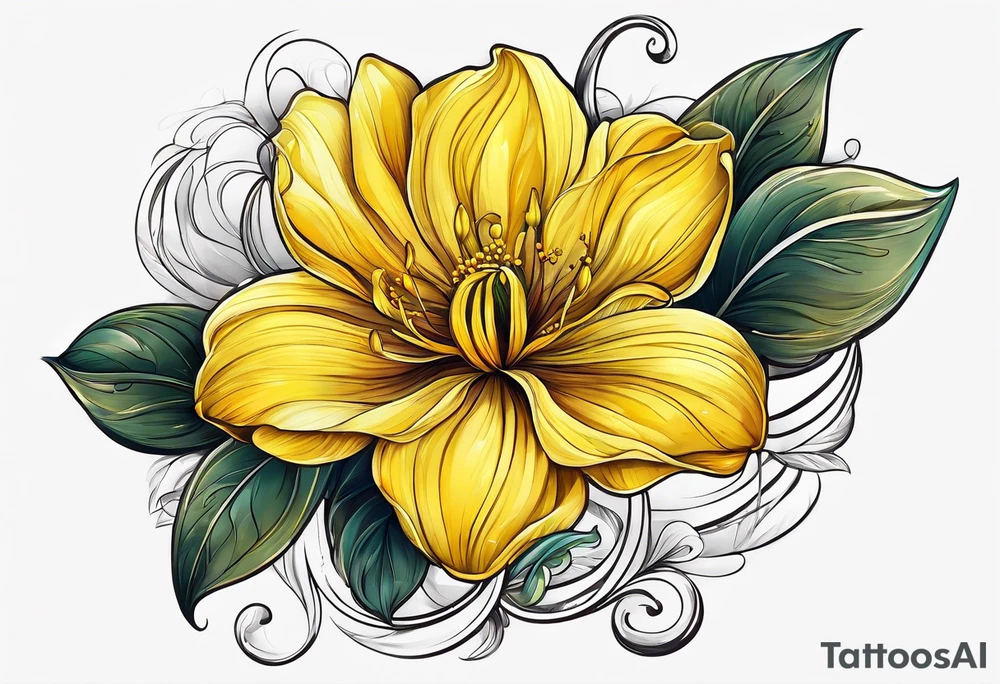 Yellow flower that forms the letter Y tattoo idea