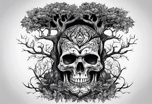 Skull tree tattoo idea