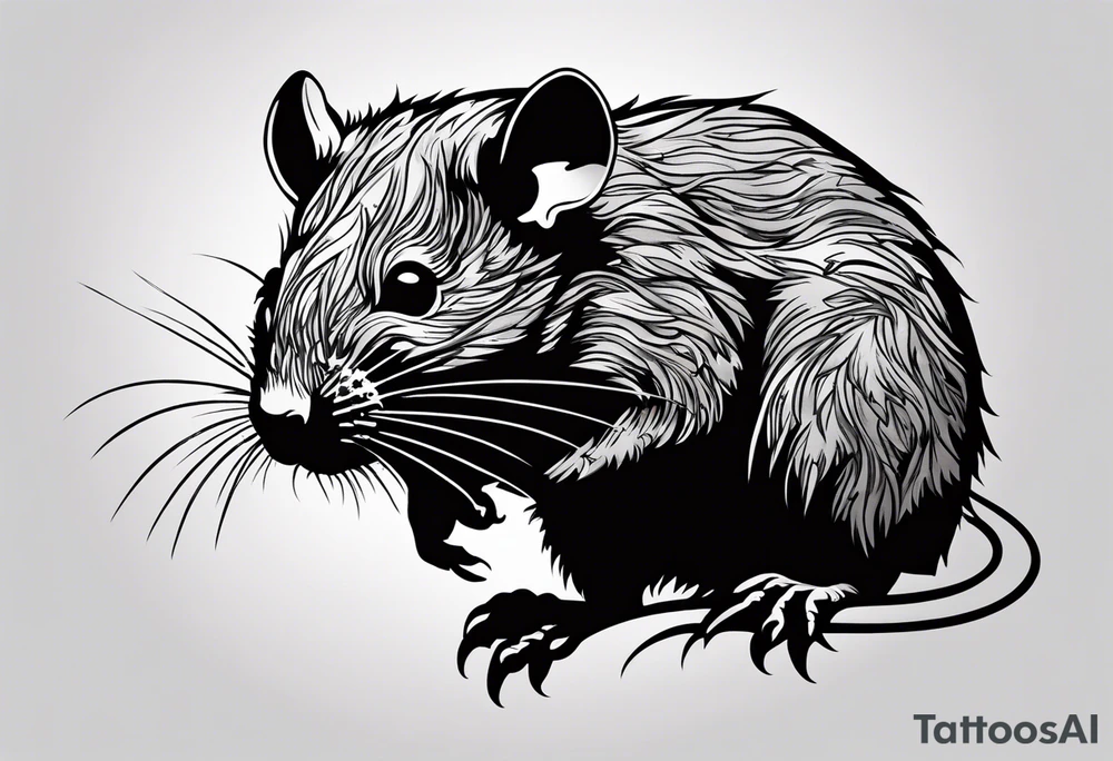 Black rat tattoo idea