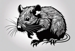 Black rat tattoo idea