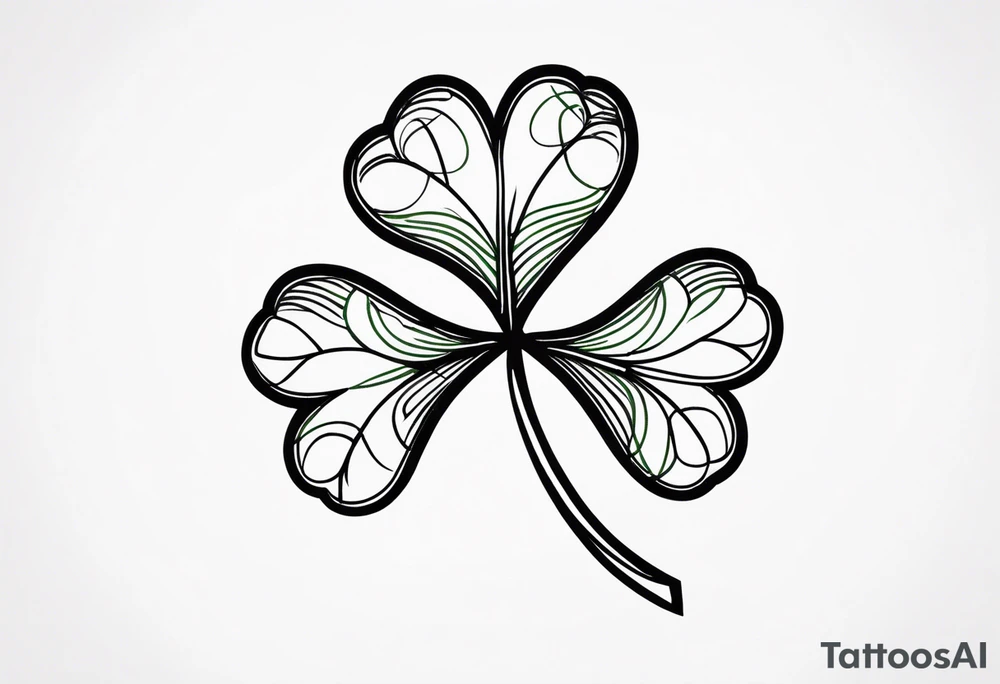 a single three leaf clover with vine tattoo idea
