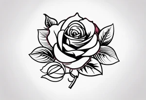 traditional style rose tattoo with the number 5 hidden in it.  make the 5 less hidden tattoo idea