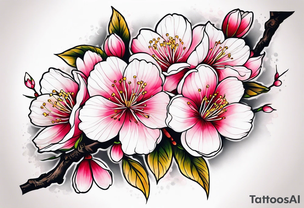 Shoulder cherry blossom tattoo idea