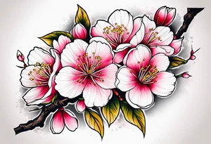Shoulder cherry blossom tattoo idea
