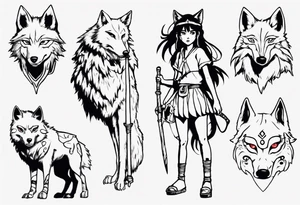 Princess mononoke wolf girl tattoo idea