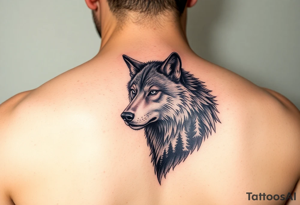werewolf,moon,forest. tattoo idea