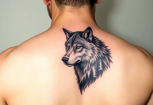 werewolf,moon,forest. tattoo idea
