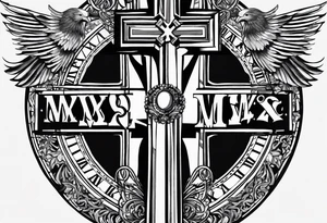 The Roman numerals 1971,1972,2002 with a cross tattoo idea