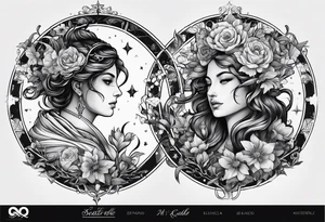 Segno zodiacale cancro con numero 69 tattoo idea