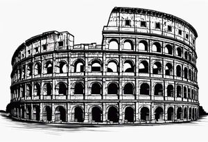 Weathered Roman colosseum tattoo idea
