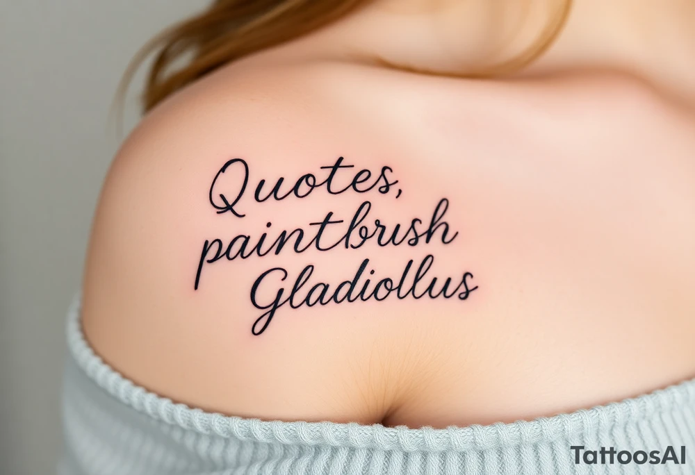 Quotes, paintbrushes, Gladiolus tattoo idea