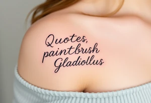 Quotes, paintbrushes, Gladiolus tattoo idea