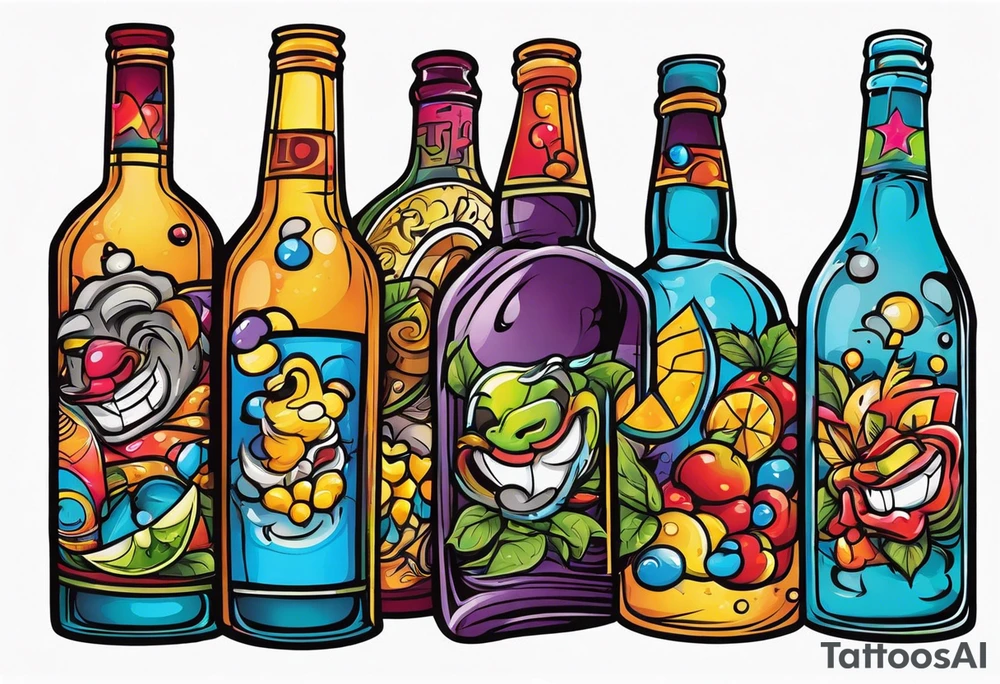 Booze bottles tattoo idea