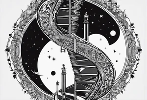 detailed DNA double helix artistic style tattoo idea