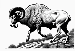 Bright angel trail with a big horn sheep tattoo idea