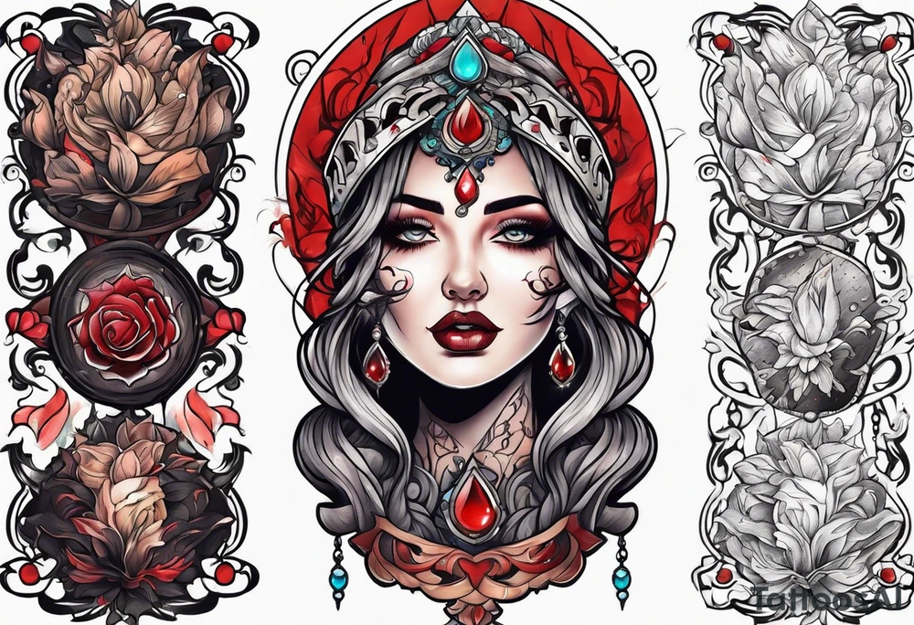 Neo traditional blood magic tattoo idea