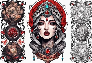 Neo traditional blood magic tattoo idea