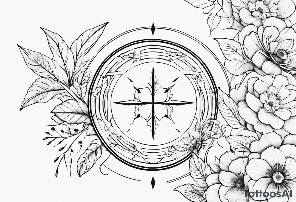 III.XIII.MMXI surrounded by floral and shapes on tricep tattoo idea